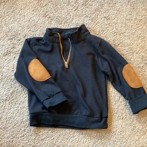 Navy Pullover w/Elbow Patches